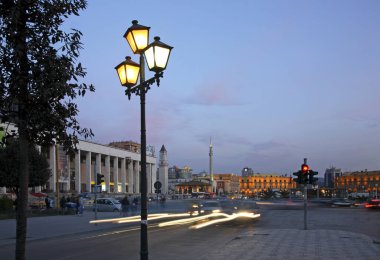 Tiran 'daki Skanderbeg Meydanı. Arnavutluk