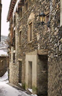 Ordino 'daki eski kasaba manzarası. Andorra.