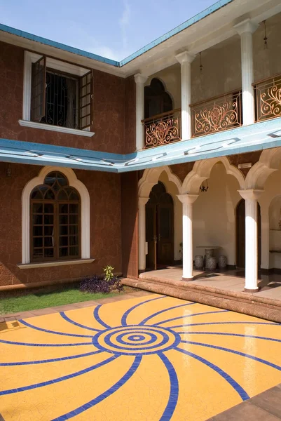 Fachada Casa Goa Norte Índia — Fotografia de Stock