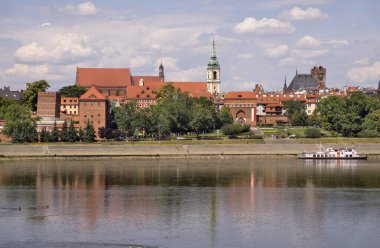 Torun 'un panoramik görüntüsü. Polonya