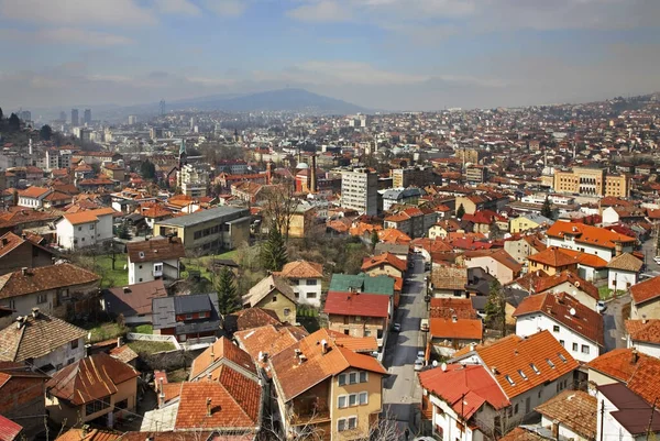 Vista Panorámica Sarajevo Bosnia Herzegovina — Foto de Stock