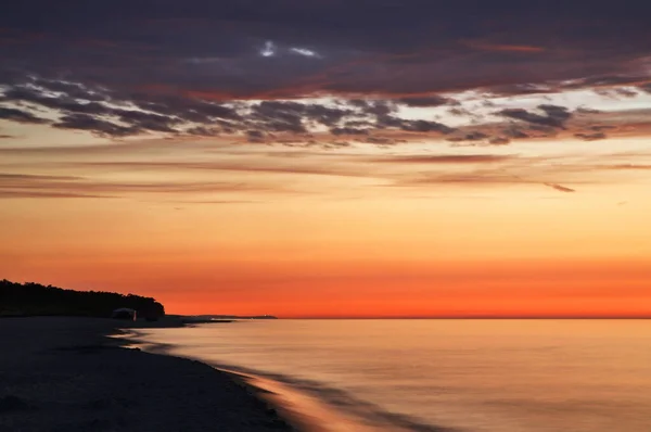 Tramonto Jastarnia Penisola Hel Polonia — Foto Stock