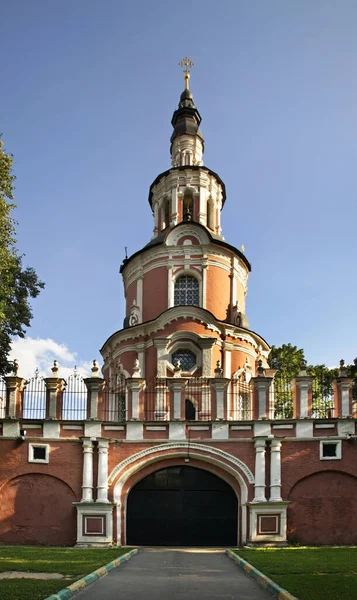 Kościół Bramy Tikhvin Ikona Matki Bożej Klasztorze Donskoy Moskwie Rosja — Zdjęcie stockowe