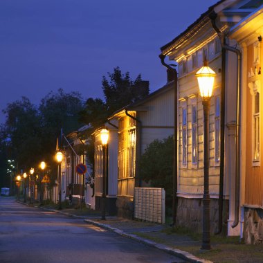 Kokkola 'da eski bir cadde. Finlandiya