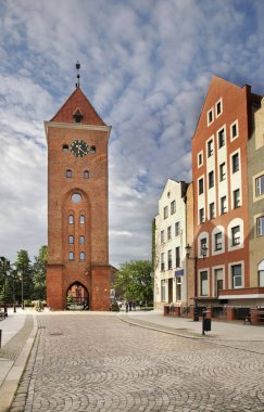 Elblag 'da pazar kapısı. Ilık-Masurya Voyvoda 'sı. Polonya