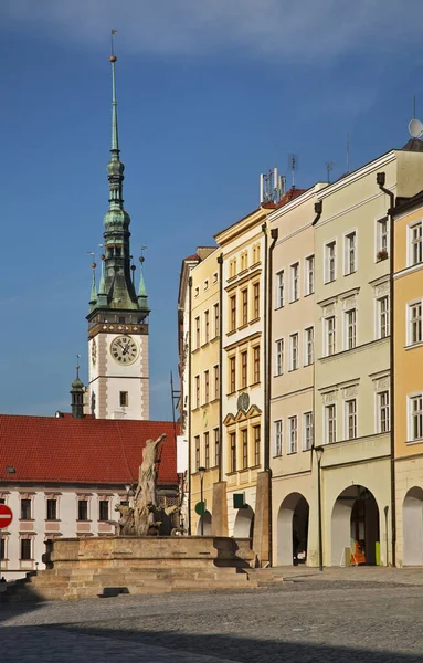 Φοντάνα Του Νεπτούν Στην Κάτω Πλατεία Dolni Namesti Στο Olomouc — Φωτογραφία Αρχείου