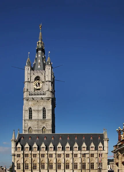 Belfry Gentu Lakenhalle Belgie — Stock fotografie