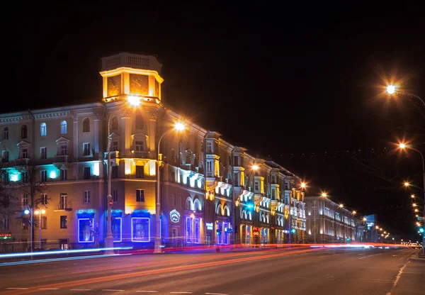 Avenida Independencia Minsk Belarús — Foto de Stock