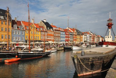 Kopenhag 'da Nyhavn. Danimarka