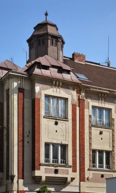 Hradec Kralove 'daki eski evin bir parçası. Çek Cumhuriyeti