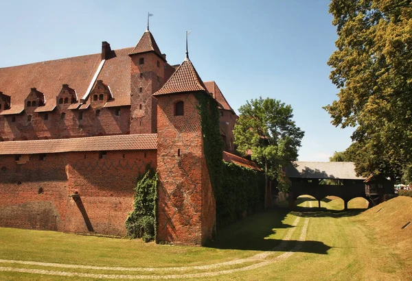 Slottet Teutonic Order Malbork Pommerska Vojvodskapet Polen — Stockfoto