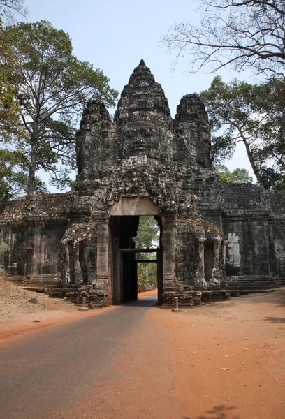 Poarta Est Poarta Morţii Angkor Thom Provincia Siem Reap Cambodgia — Fotografie, imagine de stoc