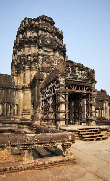 Angkor Wat Főkapuja Fővárosi Templom Siem Reap Tartomány Kambodzsa — Stock Fotó