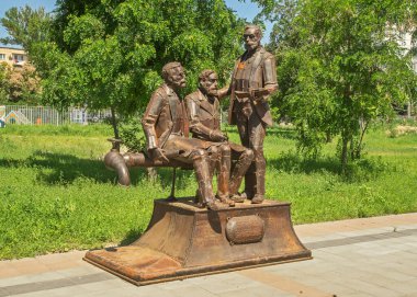 Volgograd 'daki Central Park' ta (eski Stalingrad) Nobel kardeşlerin anıtı. Rusya