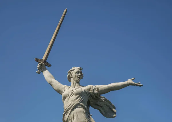 Mutterland Nennt Die Skulptur Des Gedenkkomplexes Mamajew Kurgan Wolgograd Ehemals — Stockfoto