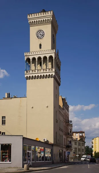 Clock Tower Town Hall Zagan Poland — Stock Photo, Image
