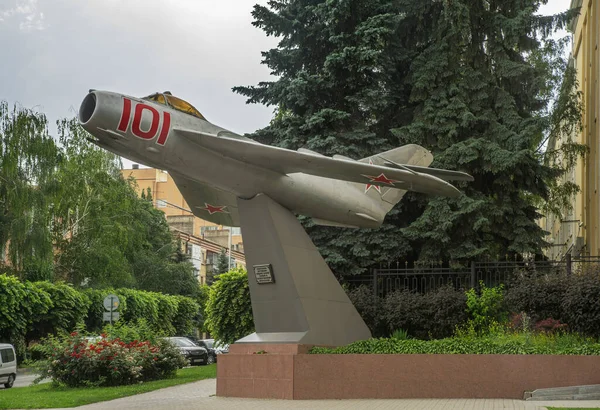 Fighter Mig Memorial Heroes Aviators Stavropol Russia — Stock Photo, Image