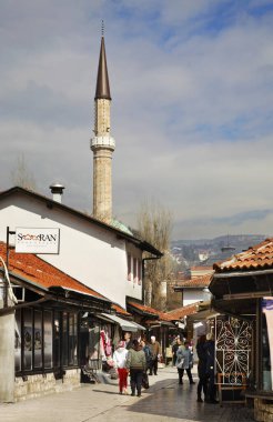 Bascarsija - Saraybosna 'daki eski çarşı. Bosna-Hersek