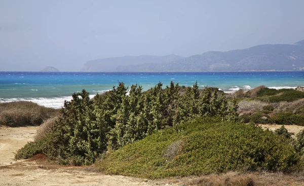 Mar Egeu Perto Prasonisi Ilha Rodes Grécia — Fotografia de Stock