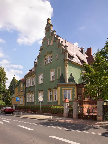 Rumah Tua Distrik Bersejarah Zary Polandia — Stok Foto