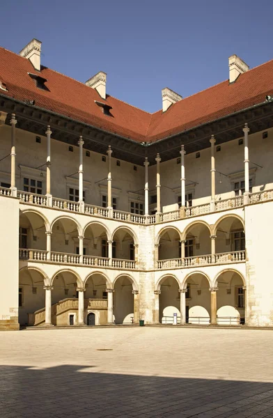 Αυλή Του Κάστρου Wawel Κρακοβία Πολωνία — Φωτογραφία Αρχείου