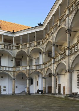 Brzeg 'deki Silesian Piast kalesinin avlusunda. Opole Voyvodalığı. Polonya