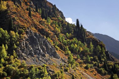 Issyk Kanyonu manzarası. Kazakistan