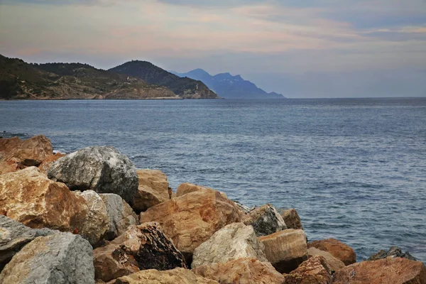 Средиземное Море Рядом Villajoyosa Провинция Аликанте Испания — стоковое фото