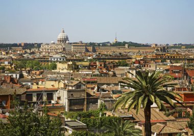 Roma 'nın panoramik manzarası. İtalya