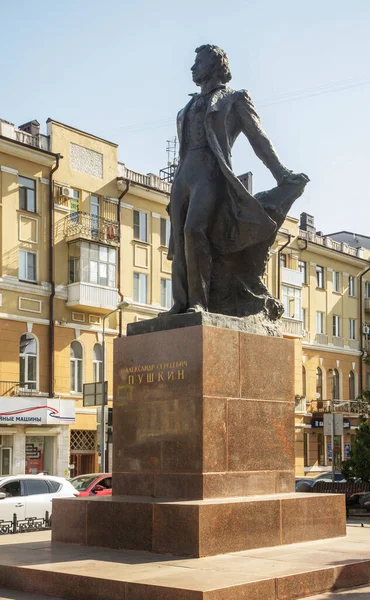 Μνημείο Του Αλεξάντερ Πούσκιν Στο Ροστόφ Ντον Ρωσία — Φωτογραφία Αρχείου
