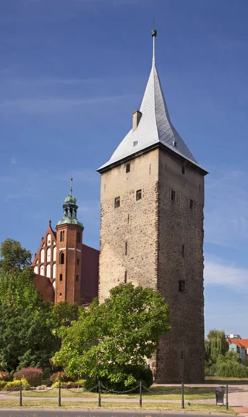 Wachttoren Kerk Van Het Heiligste Hart Van Jezus Zary Polen — Stockfoto