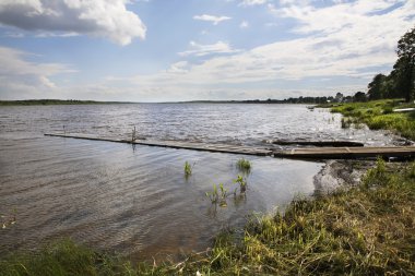 Kargopol 'deki Onega Nehri. Rusya