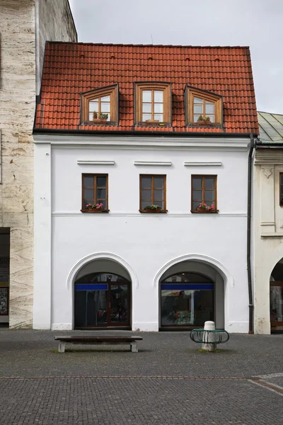 Marianske plein in Zilina. Rakoczi huis Slowakije — Stockfoto