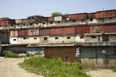 Nakhodka 'daki garajlar. Primorsky Krai. Rusya