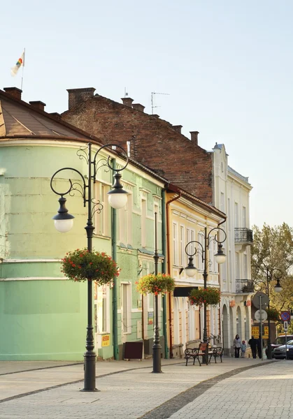 Krosno 'daki Pilsudski Caddesi. Polonya — Stok fotoğraf