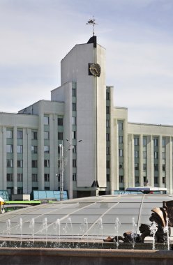 Minsk 'teki Independence Meydanı. Beyaz Rusya