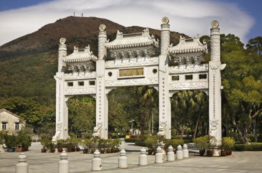 Entrance of Tian Tan Buddha. Lantau Island. Hong Kong. China