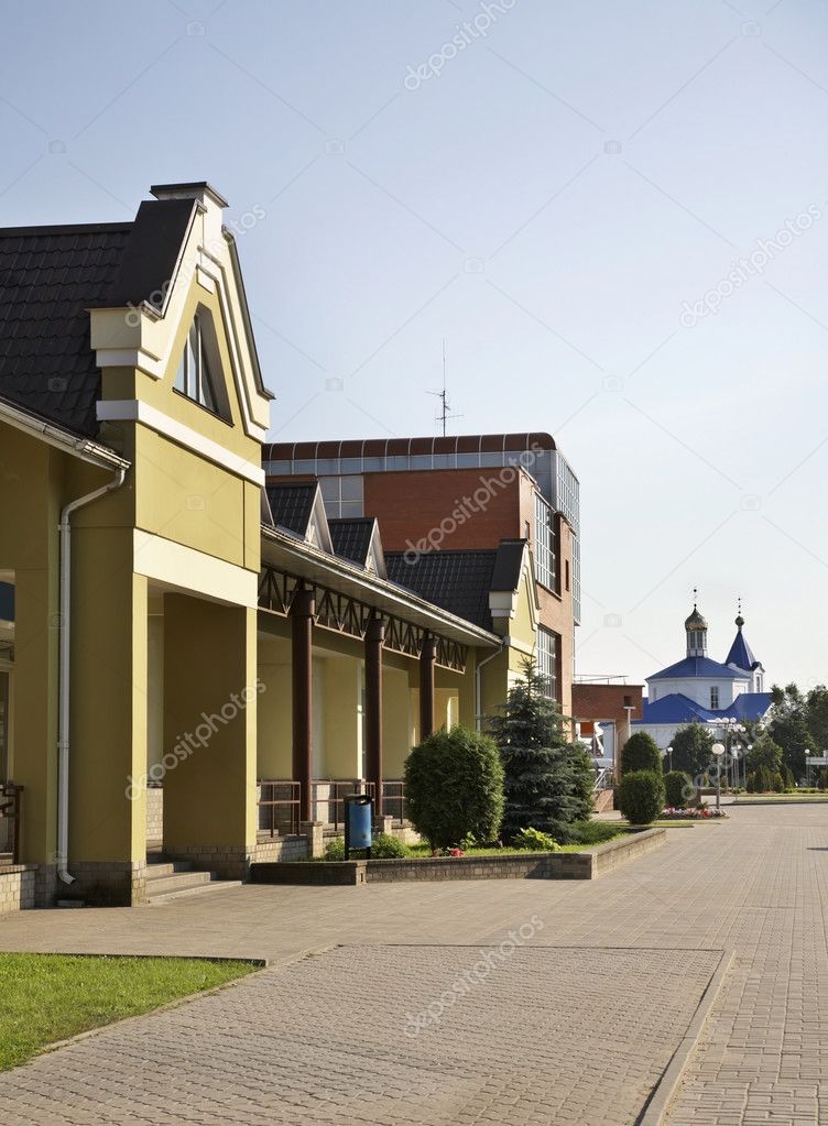 Main street in Ashmyany. Belarus