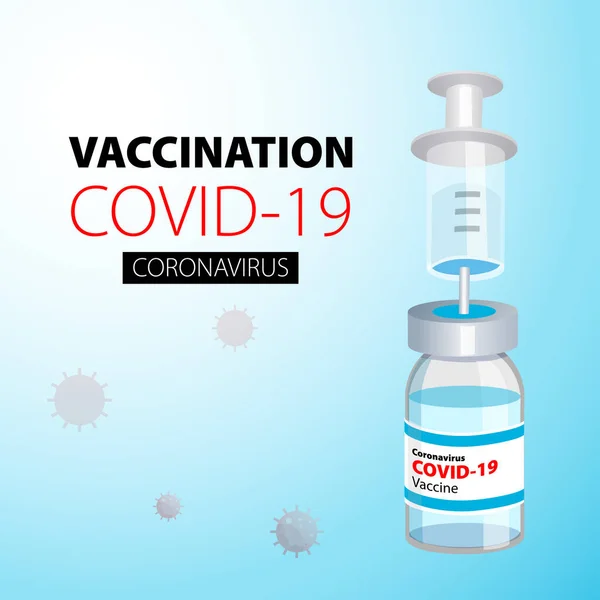 Covid Coronavirus Impfstoff Fläschchen Mit Spritzen Und Impfflaschen Behandlung Von — Stockvektor