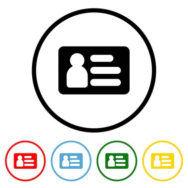 ID Card Icon with Color Variations. ID Card icon vector illustration design element with four color variations. Vector illustration. All in a single layer. Elements for design. ID Card Icon flat design.