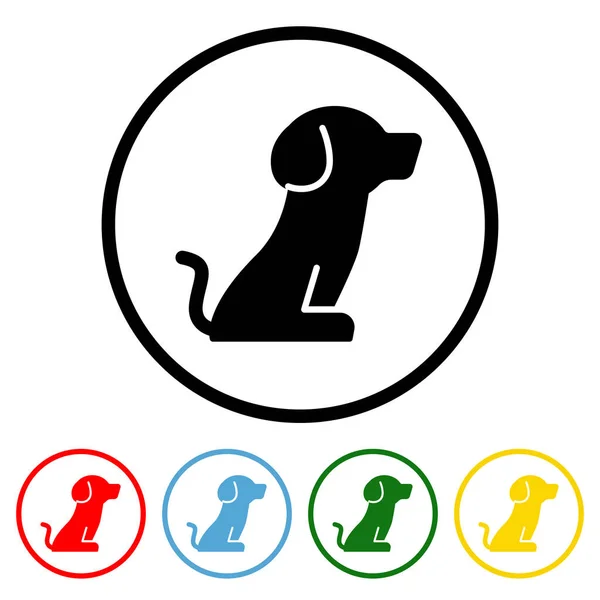 Dog Icon Vector Illustration Design Element Four Color Variations Vector — Image vectorielle