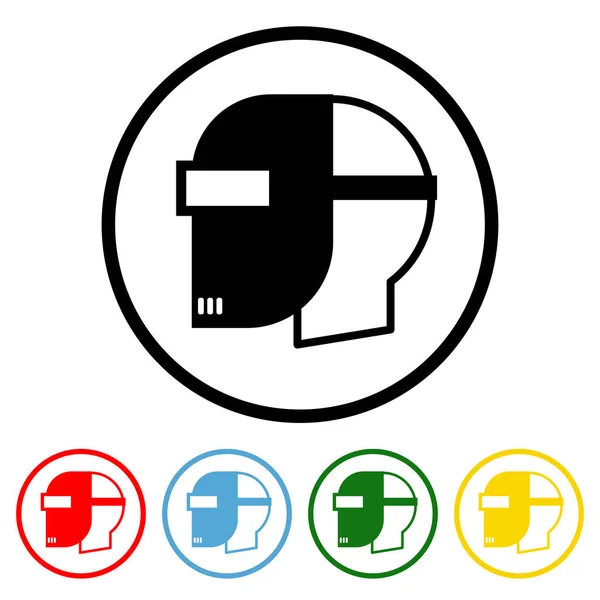 Safety Helmet Flat Icon Color Variations Safety Helmet Icon Vector - Stok Vektor