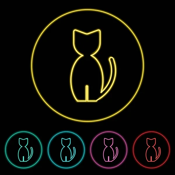 Cat Icon Vector Illustration Design Element Four Color Variations Cat —  Vetores de Stock