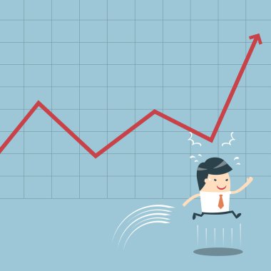 işadamı atlama ve grafik