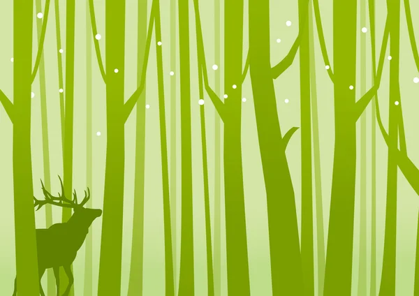 Yeşil ormandaki geyik