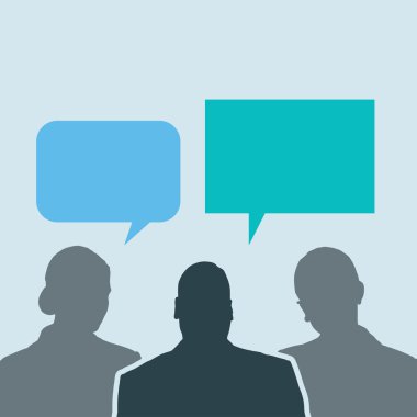 iş adamları sosyal ağ talk bubbles paylaşın