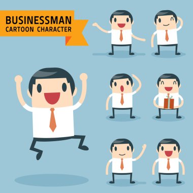 işadamı karakter pozlar kümesi