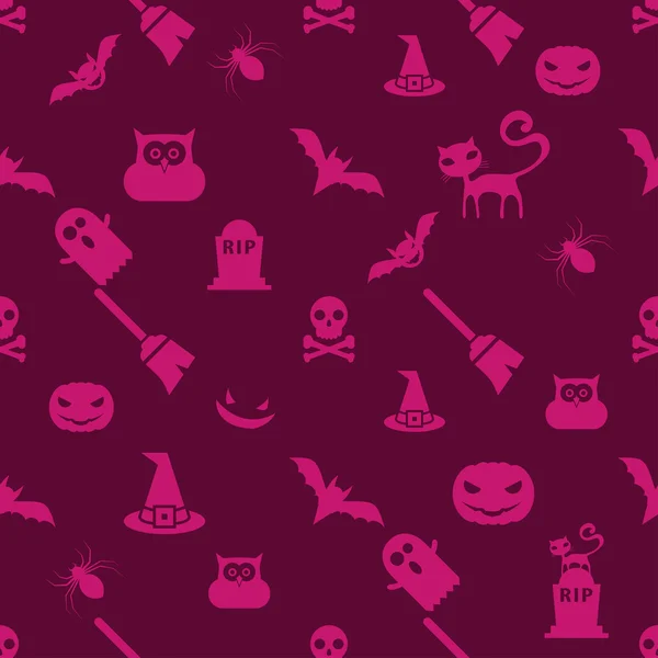 Halloween motif festif sans couture violet — Image vectorielle