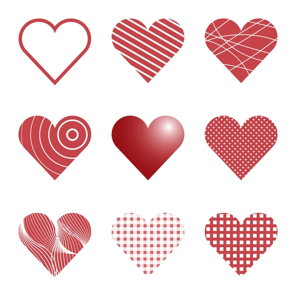 Vector Hearts Set — Stock Vector