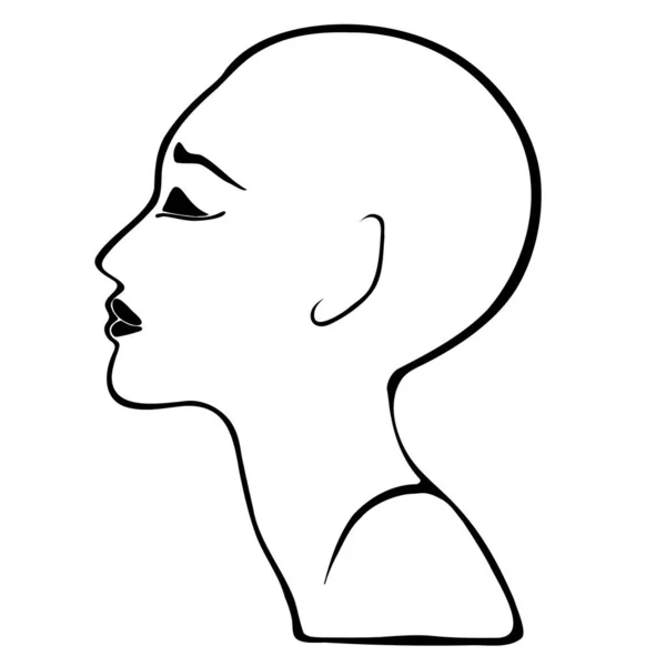 Tvář v profilu izolované na bílém pozadí. Silueta lidské hlavy. Plochý vektor izolované ilustrace. — Stockový vektor